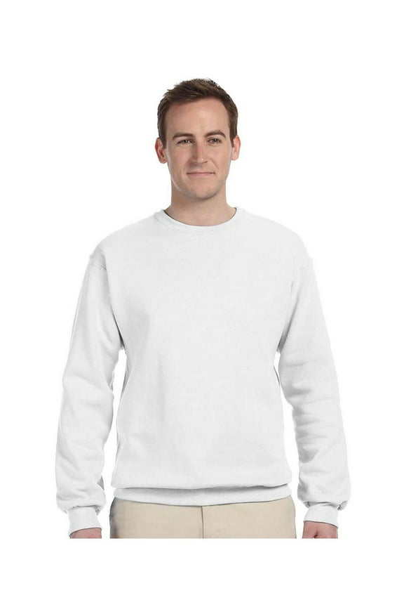 Plain Pullover Crew Neck Sweatshirt (White) - White - Sm