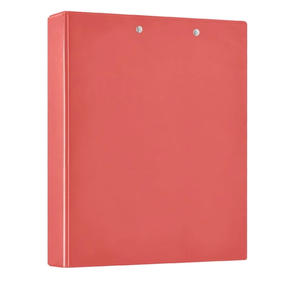Plain Red Hardcover 3 Ring Binder 1.5” Round Rings Letter Size Paper Pockets for School Office Supplies