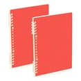 thumbnail image 1 of Plain Red Notebooks 2 Pcs 1-subject Journal 60 Sheets A5 College Ruled Paper Detachable Ring 8.3"x5.7", 1 of 8