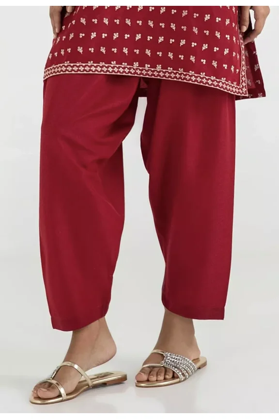 Plain Red Rust Maroon Pakistani Indian Salwar Shalwar Pants ONLY USA Seller S-M