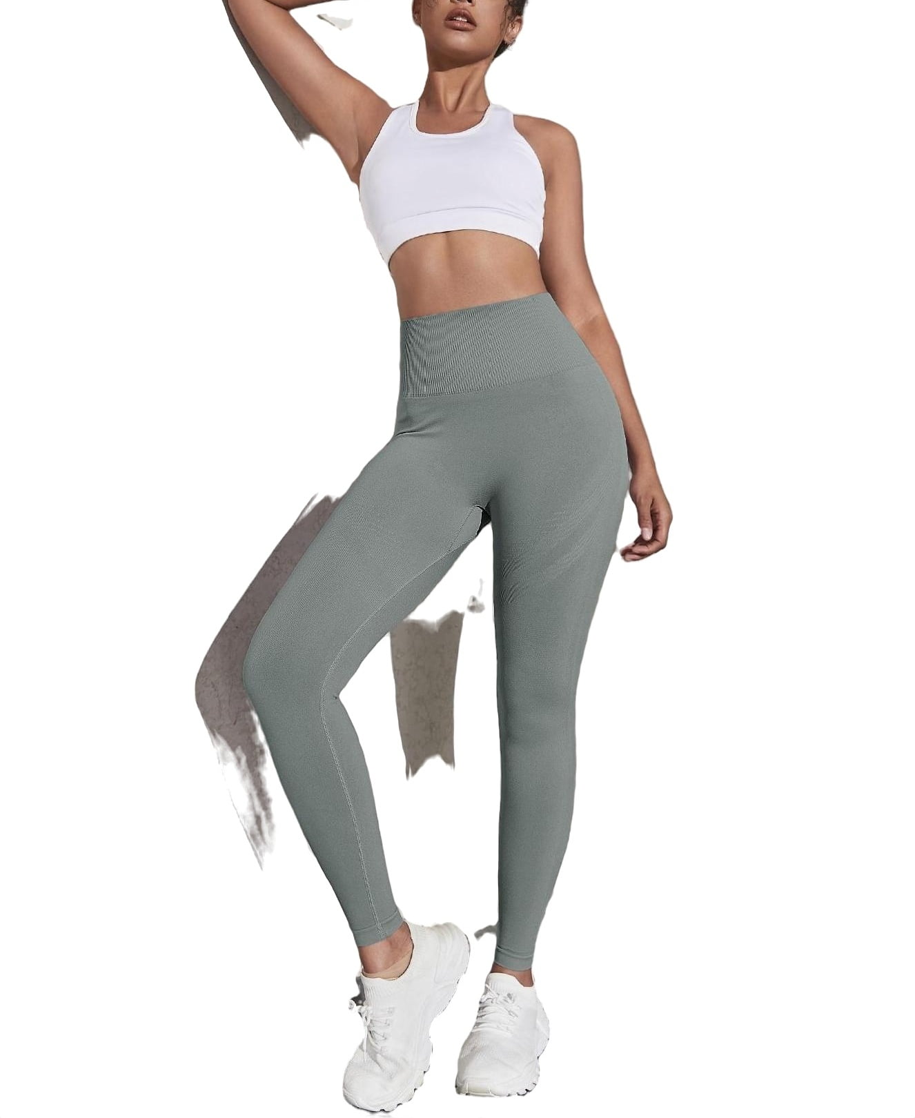 Light grey cropped leggings best sale