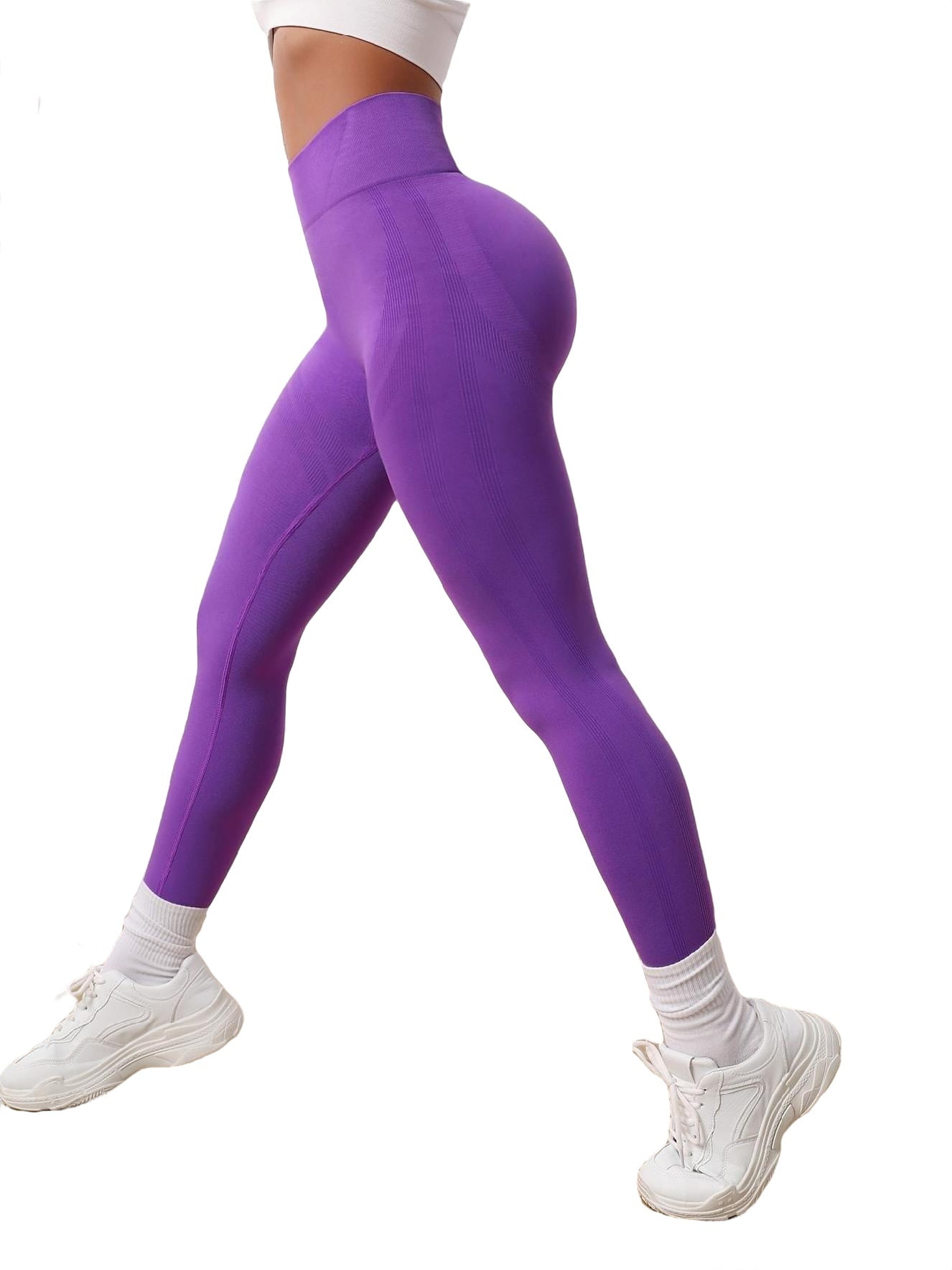 Buy Women's Leggings Purple Plain Sportswear Online