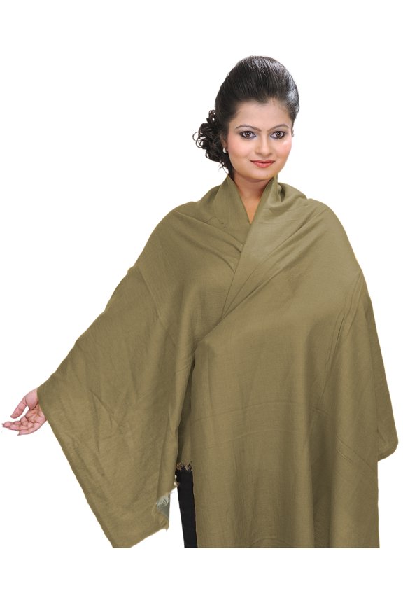 Plain Reversible Semi-Cashmere Stole – boa green