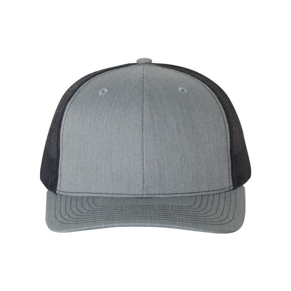 Plain Richardson 112 Trucker Cap (Heather Grey/Navy) - Heather Grey/Navy - Adult Adjustable Fit