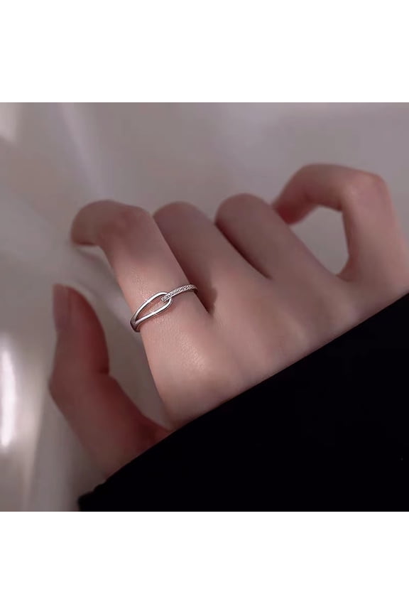 Plain Ring Female Finger Opening Ring Simply Sense Flash Ring