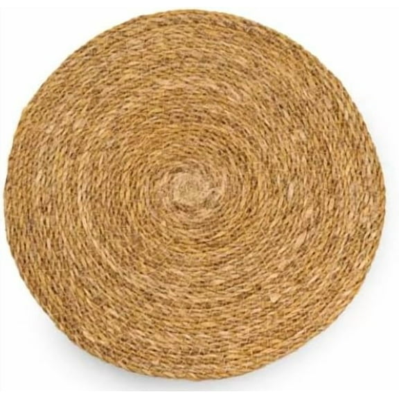 Plain Round Seagrass Multipurpose Placemat (Set of 6), Natural - Crafted By Her