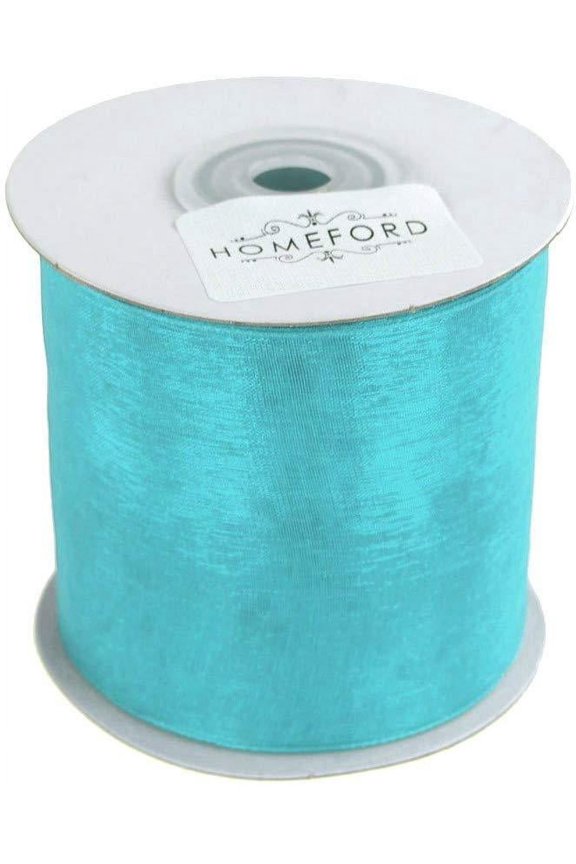 Plain Sheer Organza Ribbon, 2-3/4-Inch, 25 Yards, Turquoise