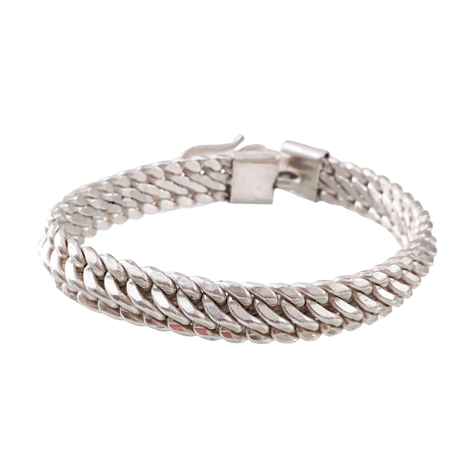 Men's Heavy Silver Herringbone Bracelet | Hurleyburley