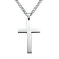 thumbnail image 1 of Plain Simple Pendant Cross Necklace Chain Men Jewelry Black/gold/sliver A0V6, 1 of 9