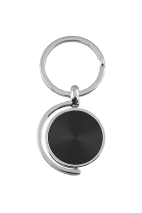 Plain Spinner Key Ring (Black)