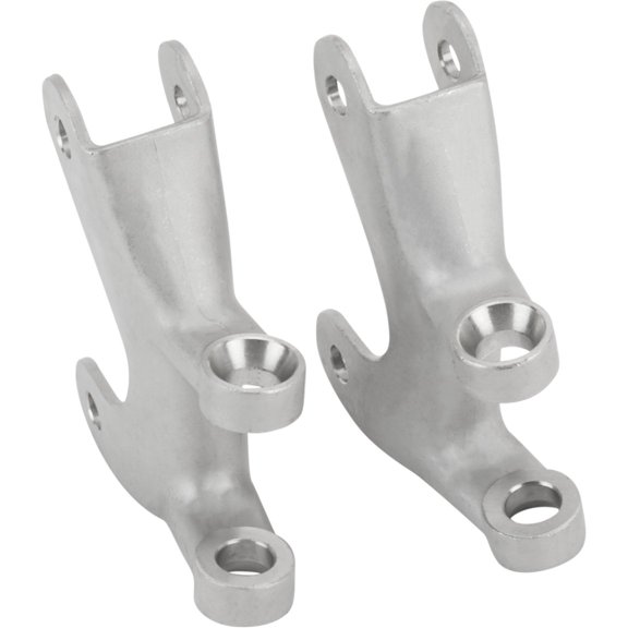 Plain Stainless Steel 4-Bar Batwing Brackets w/ Mounts, Pair
