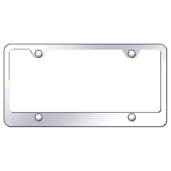 Plain Stainless Steel 4 Hole License Plate Frame (Chrome)