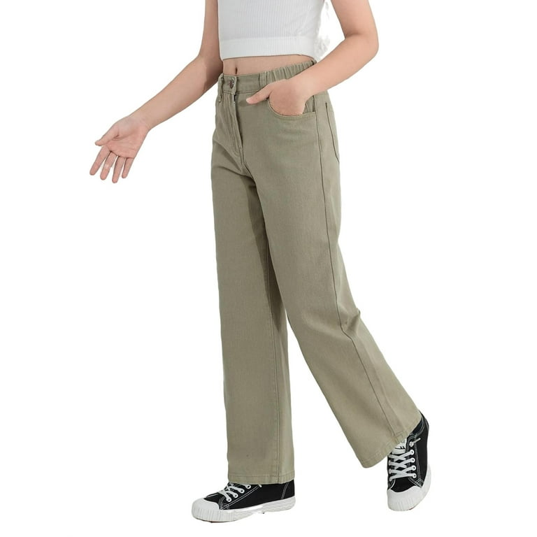 Plain Straight Leg Khaki Girls Jeans Girl s Walmart