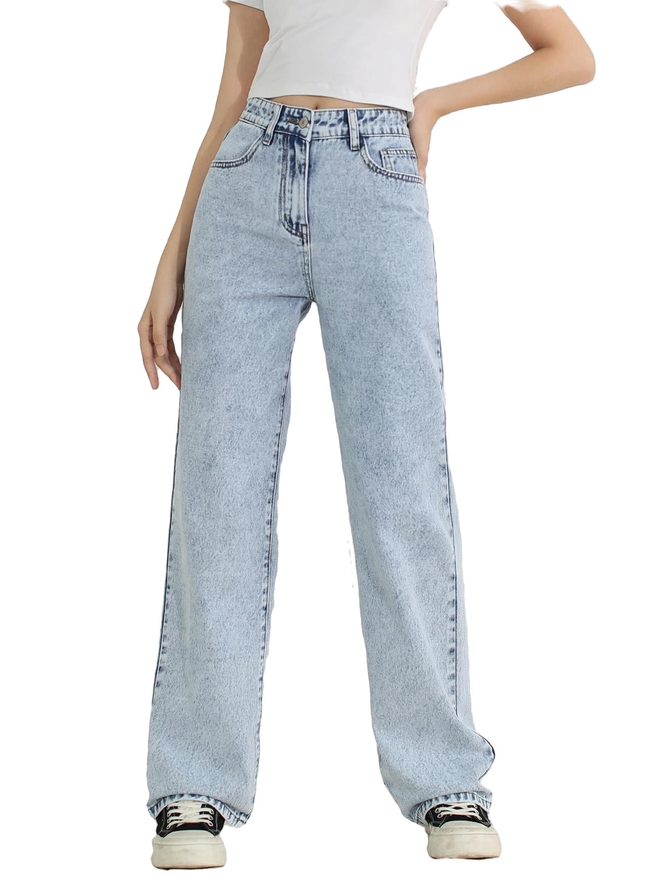 Plain Straight Leg Light Wash Girls Jeans (Girl's) - Walmart.com
