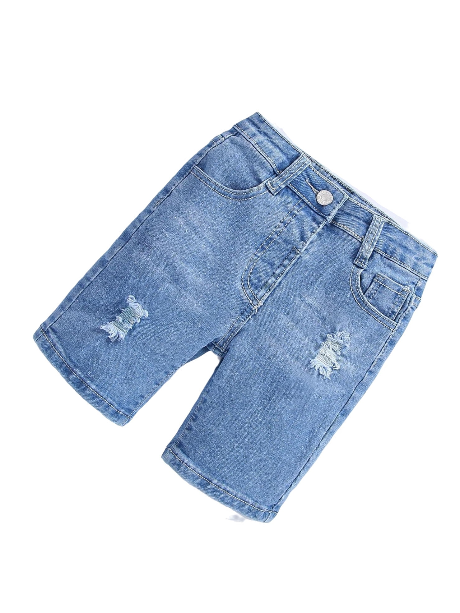 Plain Straight Leg Light Wash Toddler Boy Denim Shorts ( Boy's