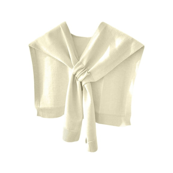 Plain Sweater Shawl Wraps for Women Sweater Knit Knotted Shawls Travel Casual Scarf Cape Shoulder Tops Fashion Wrap Beige Free