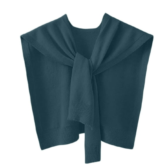 Plain Sweater Shawl Wraps for Women Sweater Knit Knotted Shawls Travel Casual Scarf Cape Shoulder Tops Fashion Wrap Blue