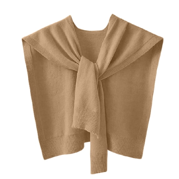 Plain Sweater Shawl Wraps for Women Sweater Knit Knotted Shawls Travel Casual Scarf Cape Shoulder Tops Fashion Wrap Brown