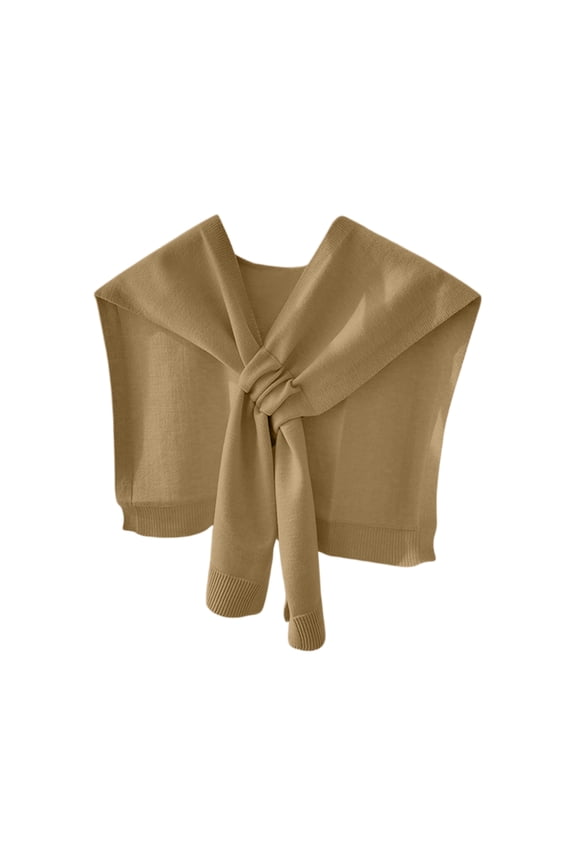 Women Shawl Wrap, Knitted Scarf Cape Pashmina Shawls, Fashion Shrug for Fall Winter Spring & Air-conditioned Room Camel Free