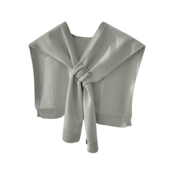 Plain Sweater Shawl Wraps for Women Sweater Knit Knotted Shawls Travel Casual Scarf Cape Shoulder Tops Fashion Wrap Light Gray Free