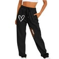 thumbnail image 1 of Plain Sweatpants for Women High Waisted Sweatpants with Drawstring Wide Leg Cargo Trousers Baggy Jogging Joggers Solid Colour Workout Tracksuit Bottoms Casual Lounge Active Pants, 1 of 6