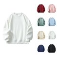 thumbnail image 1 of Plain Sweatshirt for Men 2025 Fall Winter Long Sleeve Crewneck Casual Basic Sweat Shirt Pullover Tops, 1 of 1