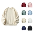 thumbnail image 1 of Plain Sweatshirt for Men 2025 Fall Winter Long Sleeve Crewneck Casual Basic Sweat Shirt Pullover Tops, 1 of 1