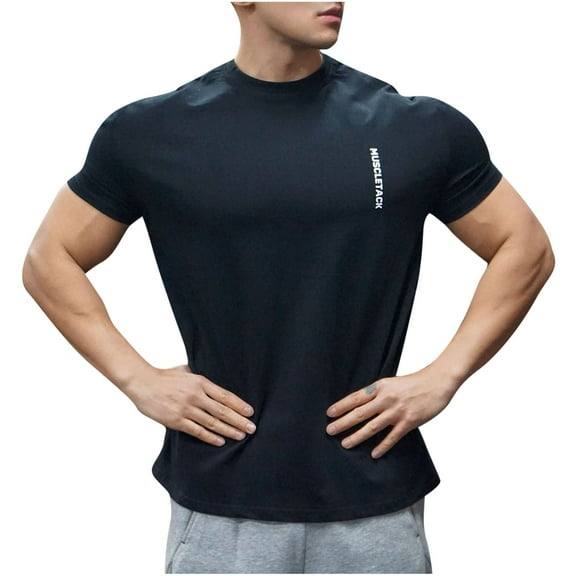 Plain Tshirts for Men Mens Work Shirts Mens Athletic Shirts Moisture Wicking Short Sleeve Quick Dry Workout T-Shirt for Gym Running Exercise