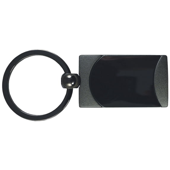 Plain Two-Tone Rectangular Key Chain (Gun Metal)