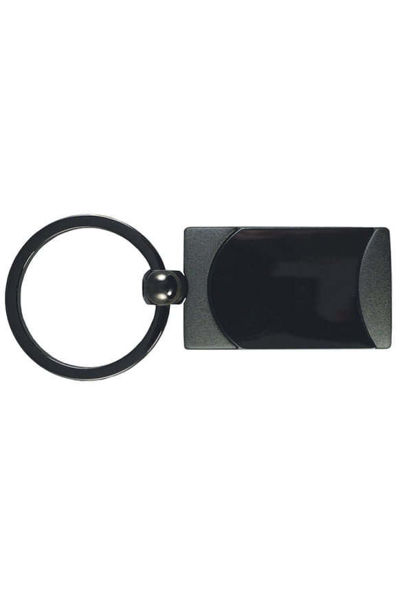 Plain Two-Tone Rectangular Key Chain (Gun Metal)