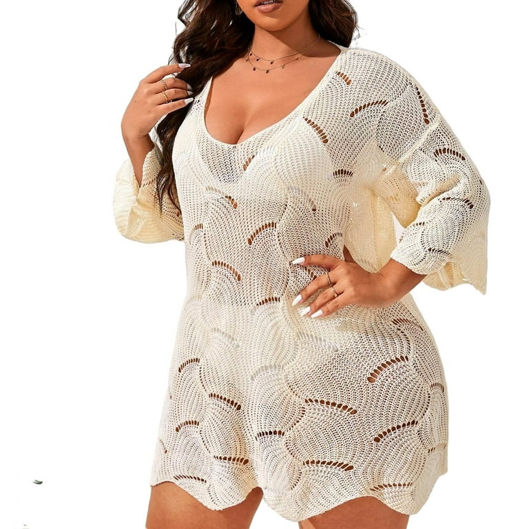 Plus size swimsuit cover up walmart discount