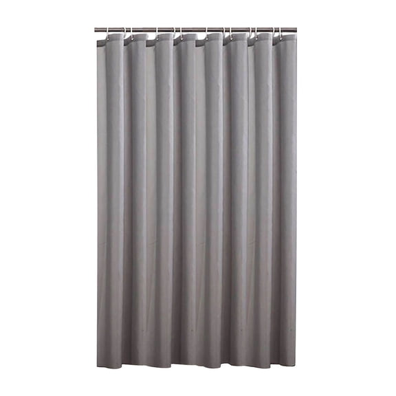 Plain Waterproof Polyester Shower Curtain with Rustproof Grommets for Bathroom