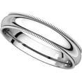 thumbnail image 1 of Plain Wedding Band Milgrain Ring Solid 14k White Gold Polished Calssic Comfort Fit Finish, 4 mm, Size 7, 1 of 1