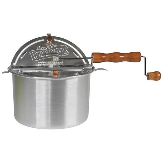 Whirley Popper Stovetop 6 Qt Aluminum Silver Assembled in USA