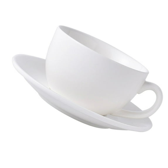 Plain White Coffee Afternoon Tea Cups Espresso Ceramic Elegant Serving