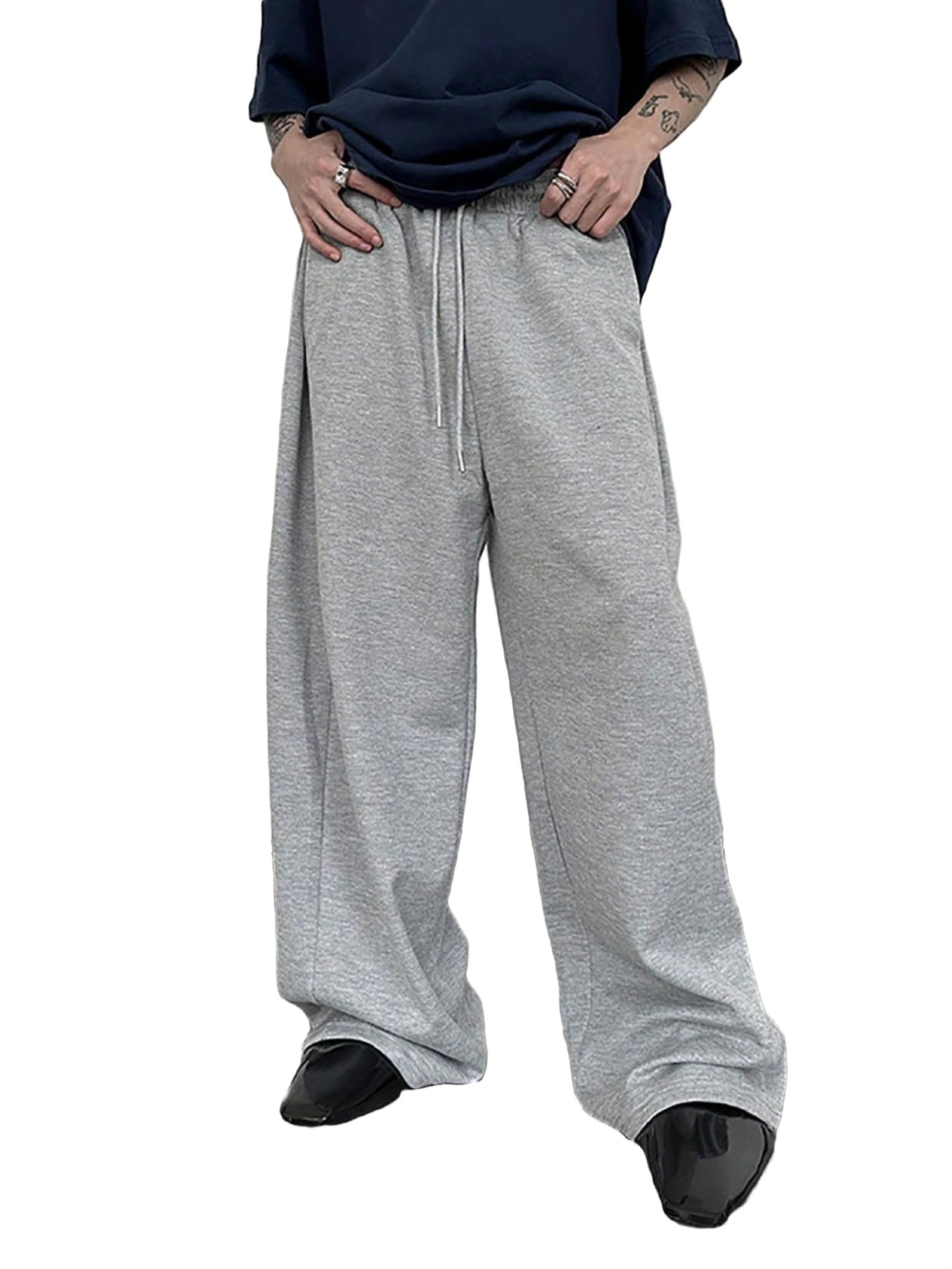 No Boundaries Men's \u0026 Big Men's Wide Leg Sweatpants, 30\