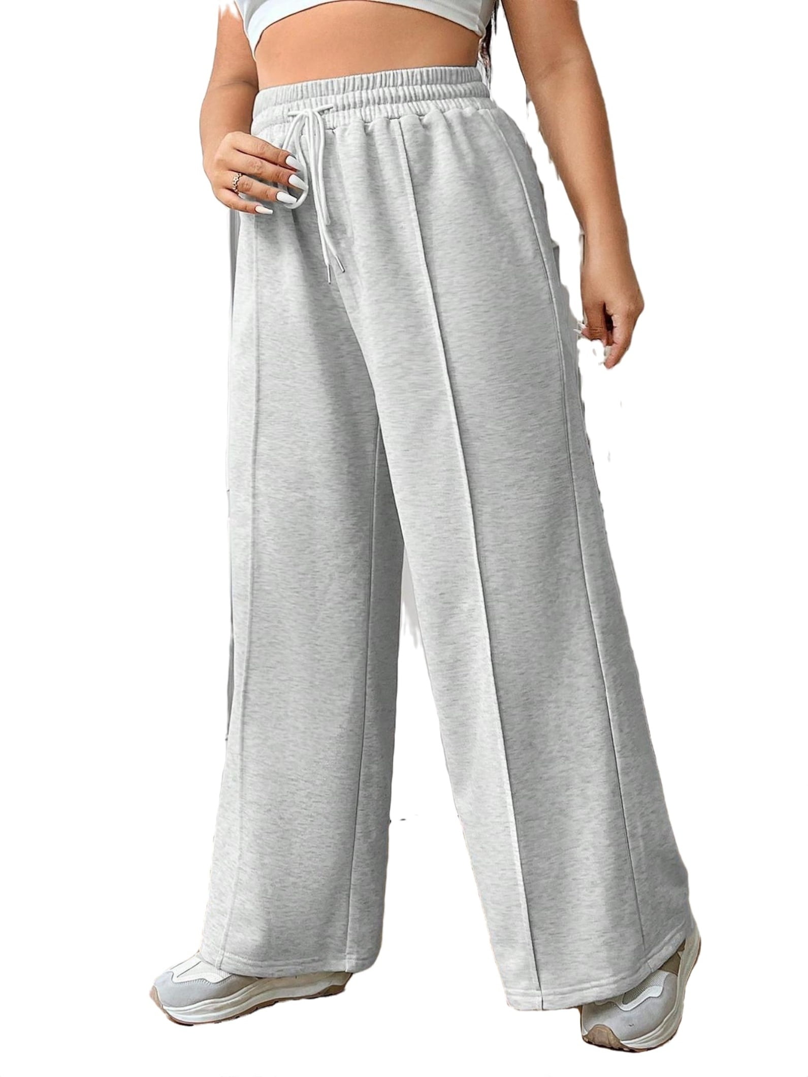 Plus size wide leg sweatpants sales