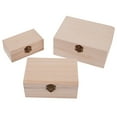 thumbnail image 1 of Plain Wooden Square Storage Boxes with Hinged Lid Decorative Craft Keepsake Wedding Gift Box, S 1PC, 1 of 8