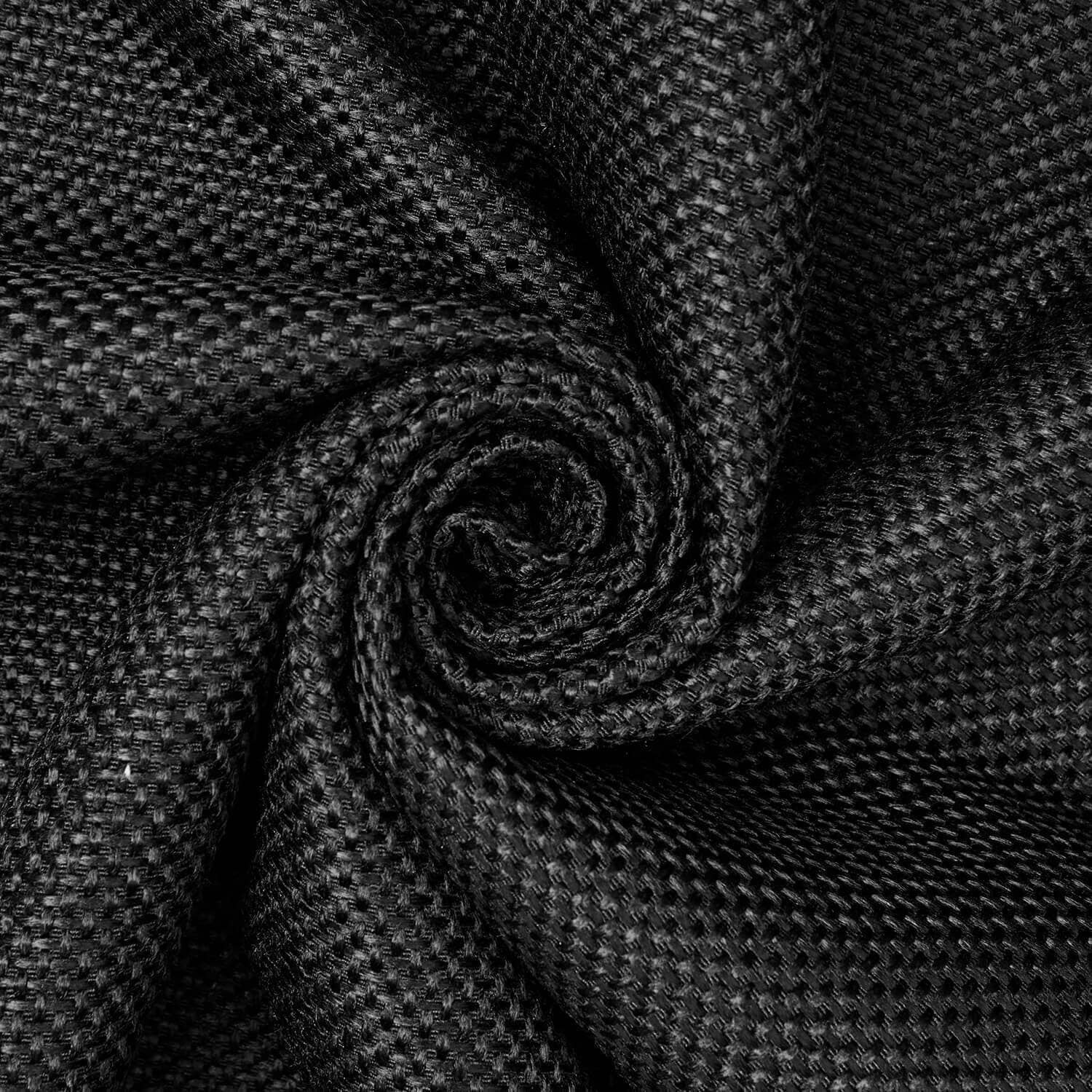 Plain Woven Inlay Upholstery Fabric Shiny Heavyweight Durable Polyester (59/60 Inches) By The Yard - For Furniture, Curtains, & Décor - Black (5 Yards)