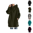 thumbnail image 1 of Plain Zip Up Hoodies for Women 2025 Fall Winter Long Sleeve Fleece Lined Hooded Sweatshirt Jacket Coat, 1 of 7