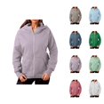 thumbnail image 1 of Plain Zip Up Hoodies for Women 2025 Fall Winter Long Sleeve Thick Hooded Sweatshirt with Pockets Jacket Coat, 1 of 5