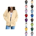 thumbnail image 1 of Plain Zip Up Hoodies for Women 2025 Long Sleeve Slim Fit Hooded Sweatshirt with Pockets Jacket Coat Outerwear, 1 of 6