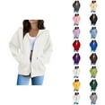 thumbnail image 1 of Plain Zip Up Hoodies for Women 2025 Long Sleeve Slim Fit Hooded Sweatshirt with Pockets Jacket Coat Outerwear, 1 of 6