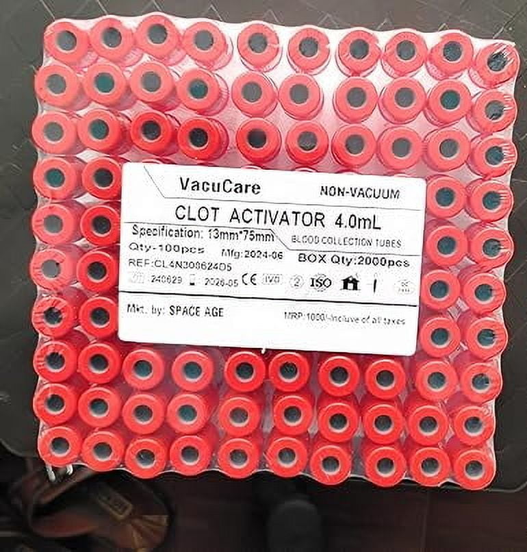 Plain clot activator test tube (100 piece) - Walmart.com