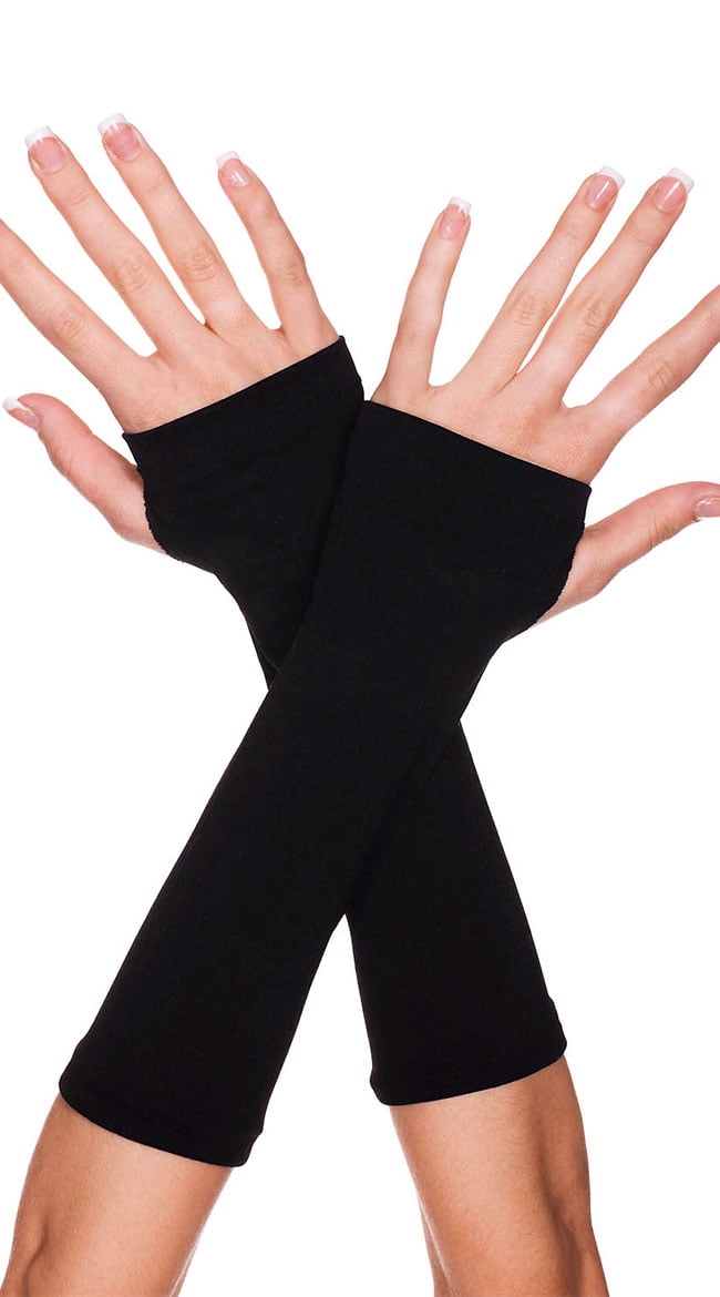 Plain fingerless arm warmers 465-BLACK