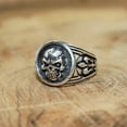 thumbnail image 1 of Plain silver skeleton Ring, 925 Sterling Silver Ring, gift for him, Skull face ring, Shining Silver Ring, Evil ring, Halloween Gift for Him, 1 of 3
