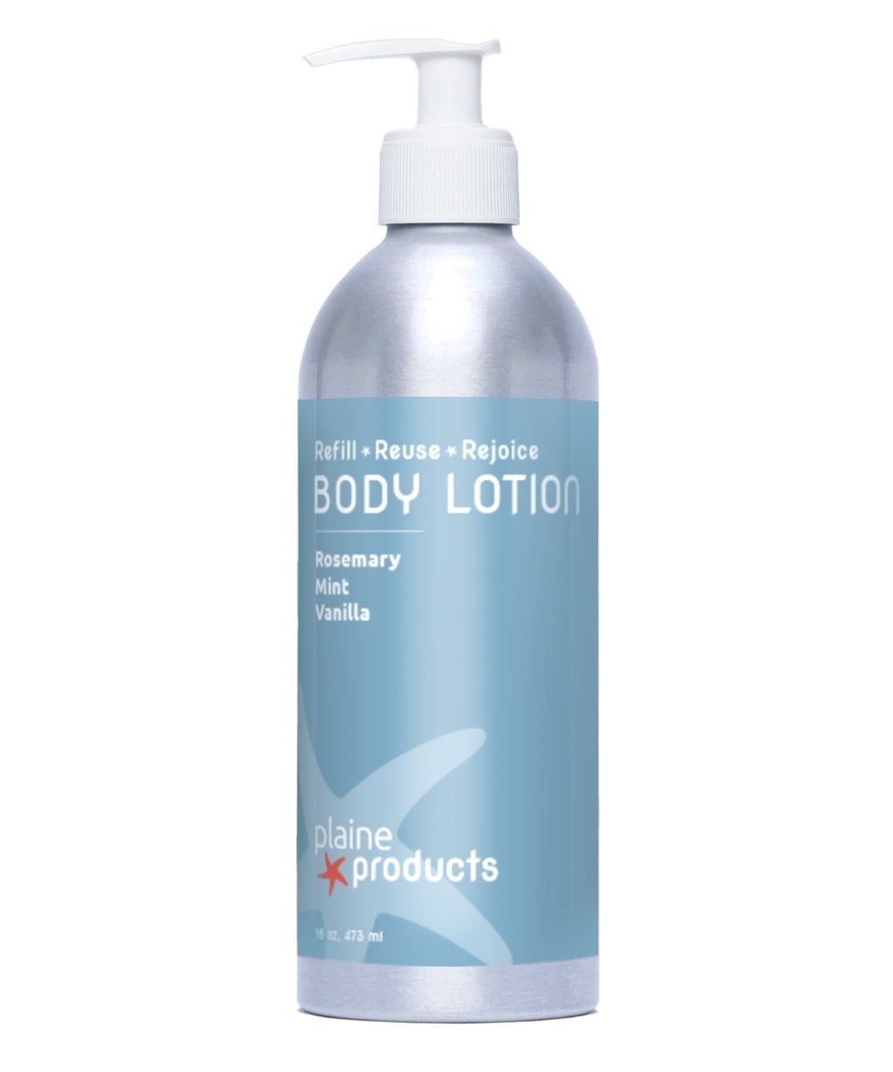 Plaine Products Eco-Friendly Body Lotion - Rosemary, Mint, Vanilla - Sensitive Skin, 16 oz (Original (with pump))