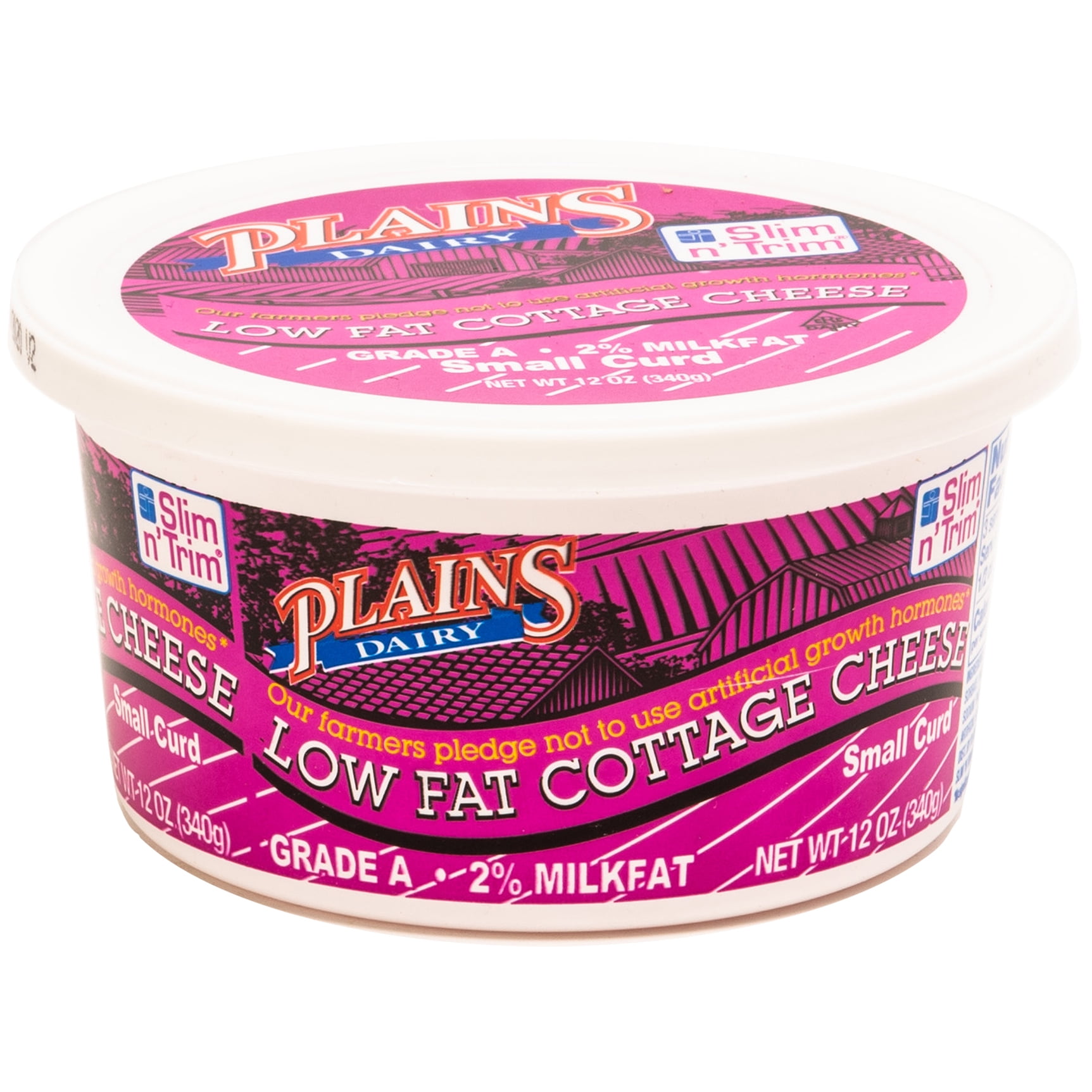 Plains Dairy Slim n' Trim LowFat Cottage Cheese, 12 Oz.