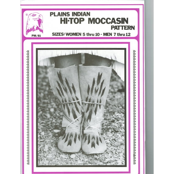 Plains Indian Hightop Moccasin Pattern