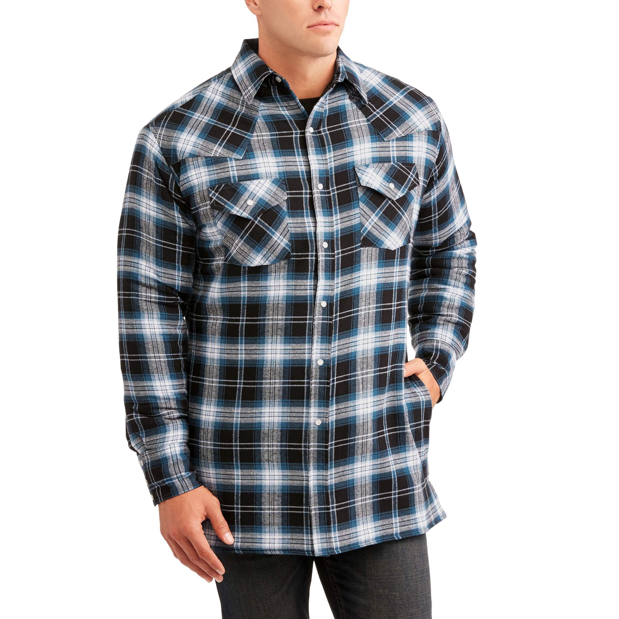 Men's quilted flannel hotsell shirt with snaps